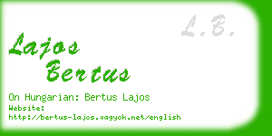 lajos bertus business card